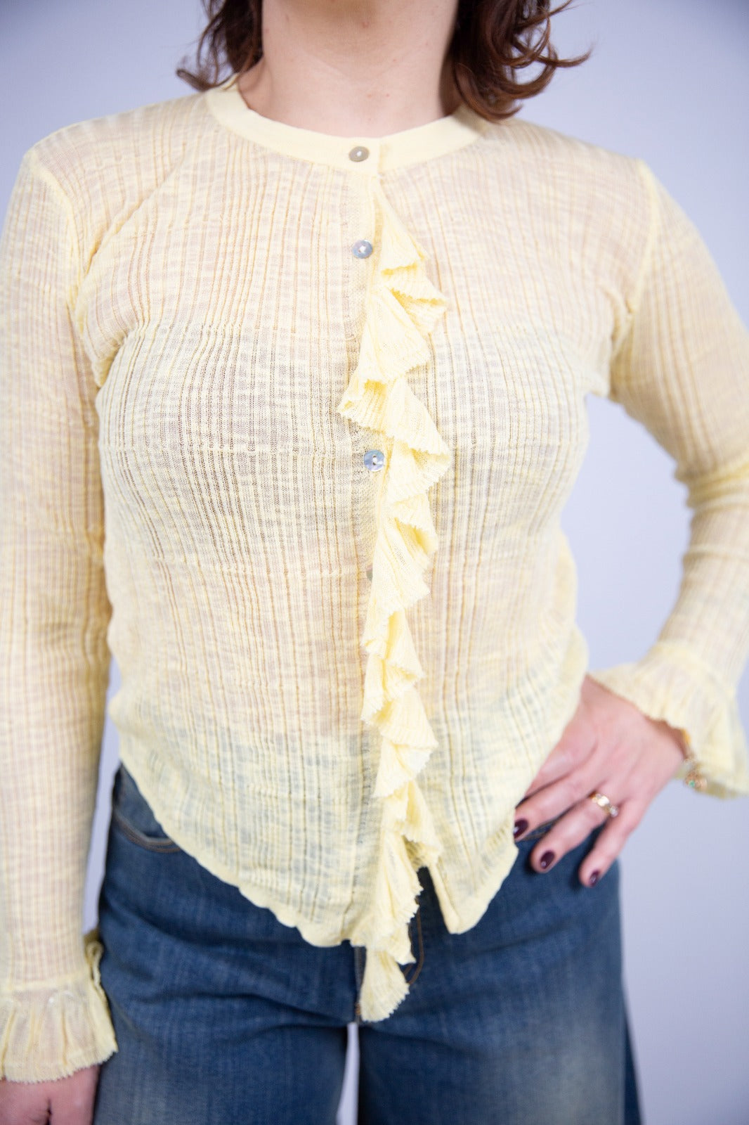 Wild pony cardigan costine con rouches