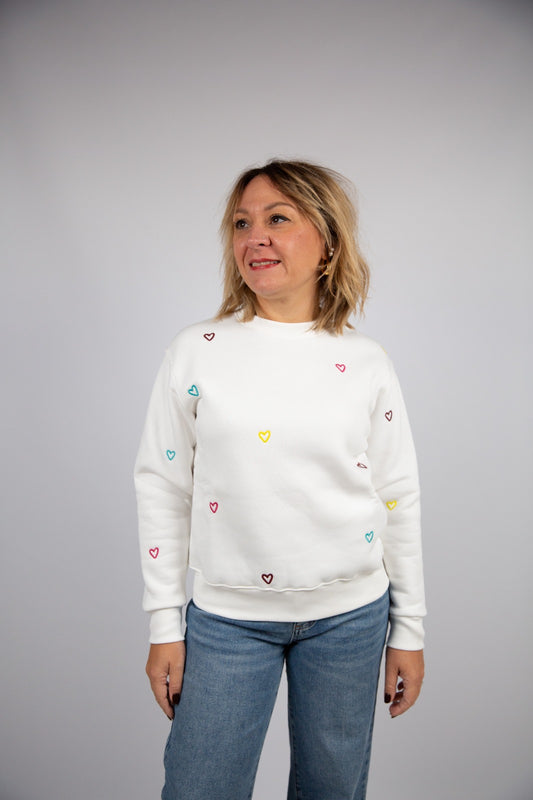 Superculture clothing felpa cuori multicolor