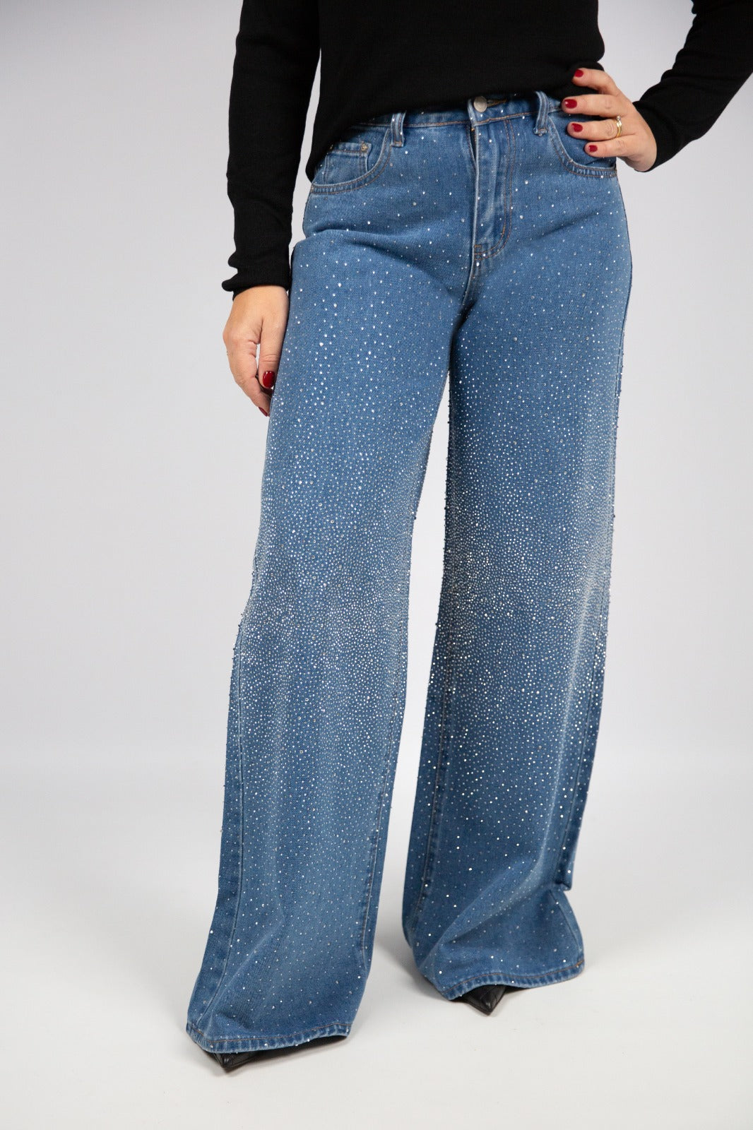 King Kong jeans wid leg con strass