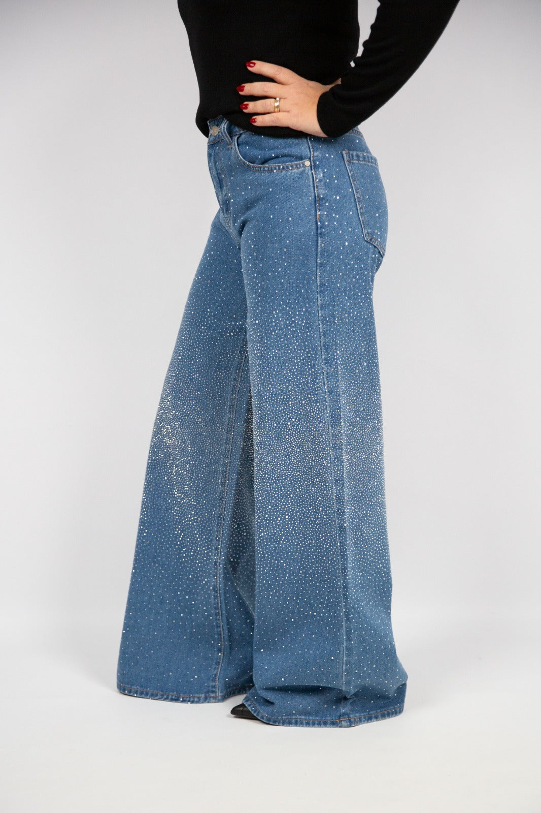 King Kong jeans wid leg con strass