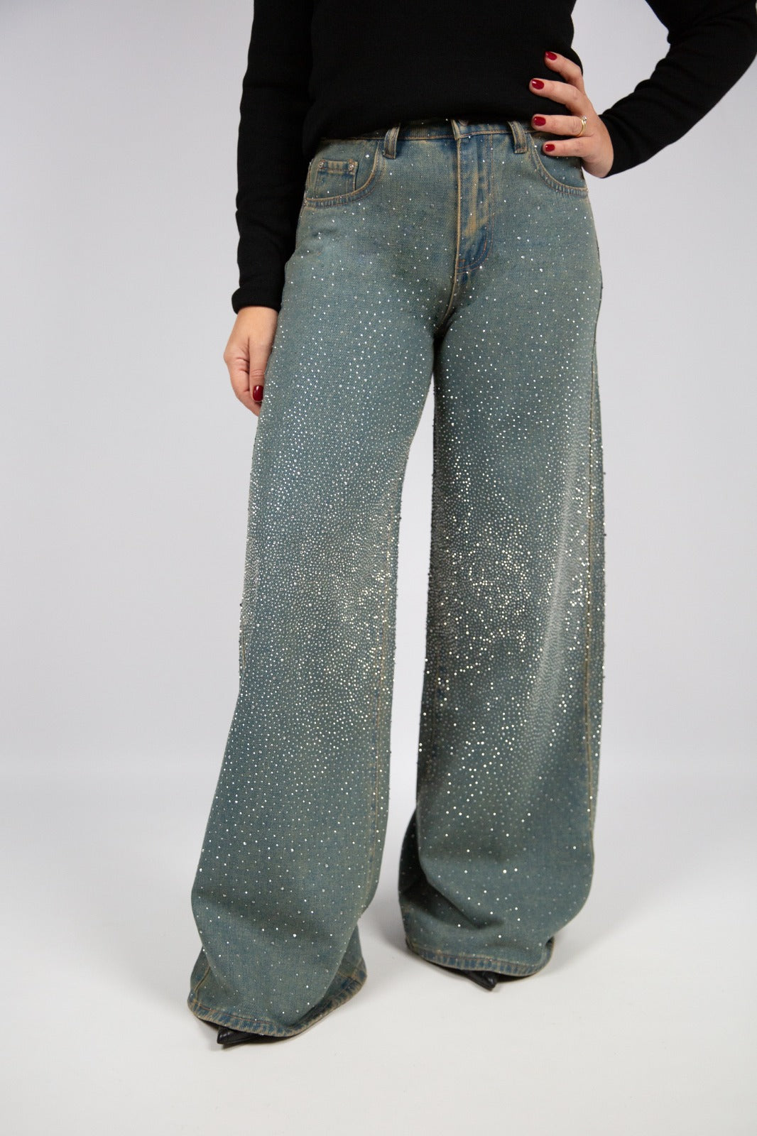 King Kong jeans wid leg con strass