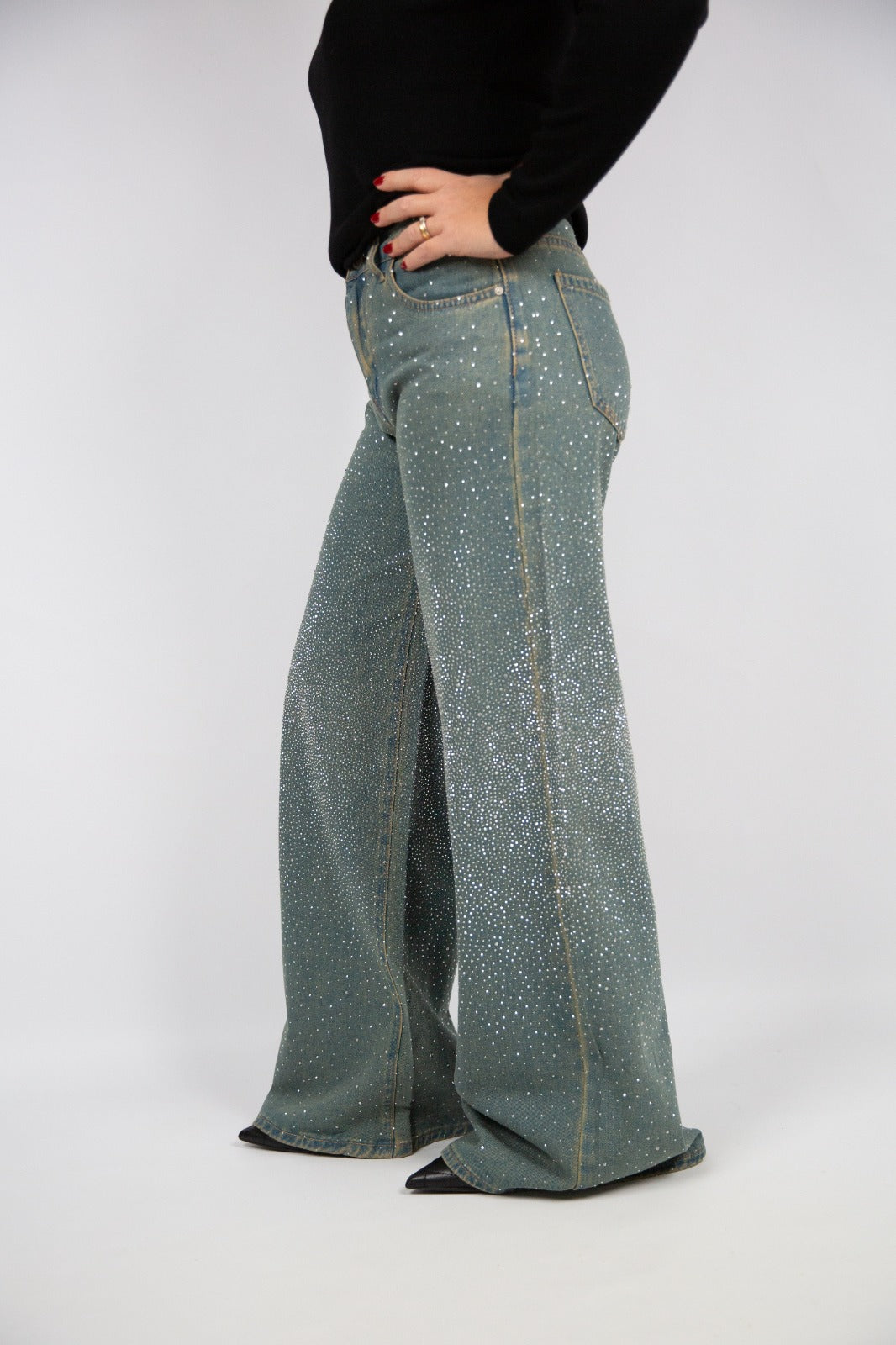 King Kong jeans wid leg con strass