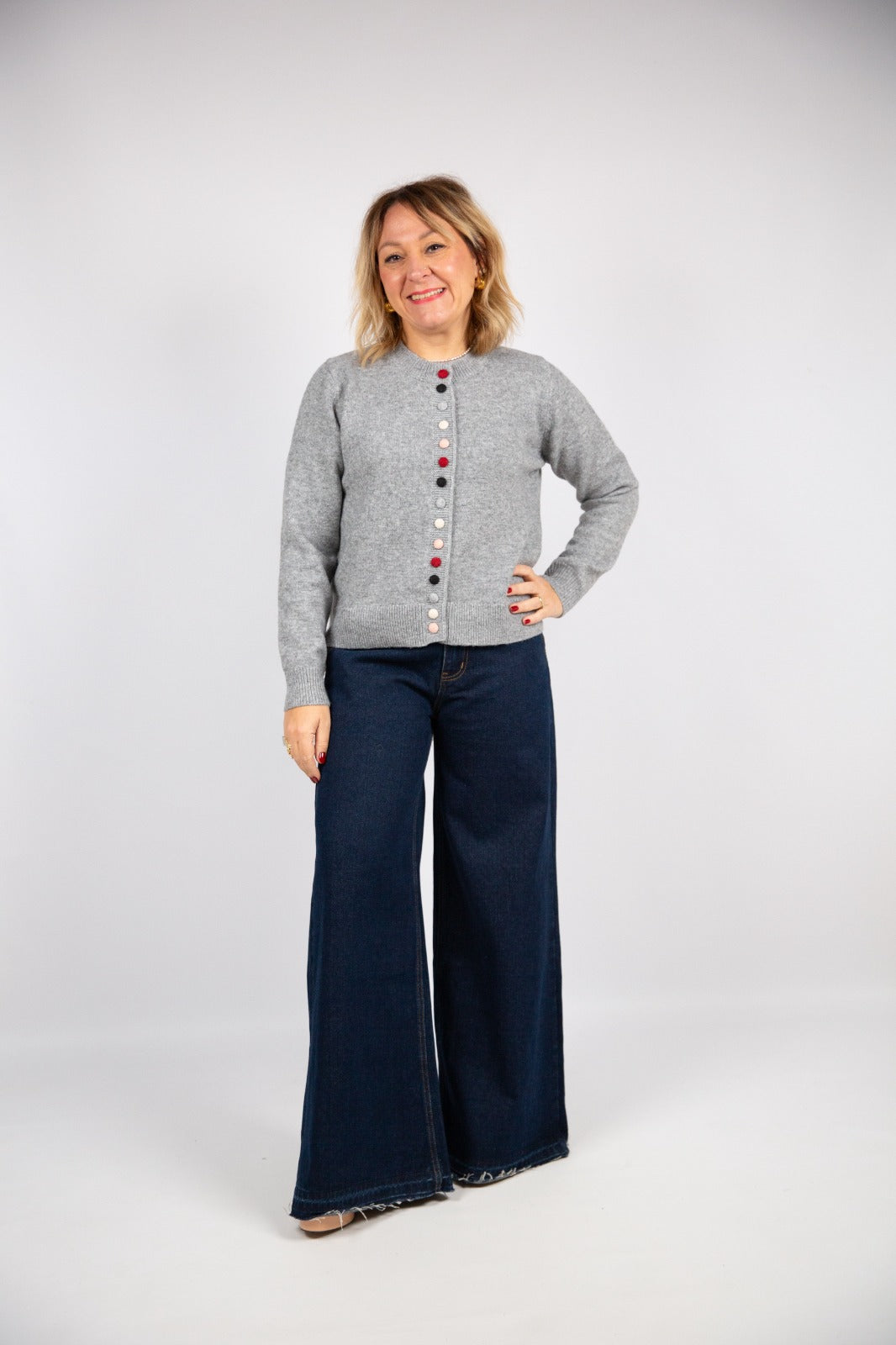 Compania fantastica cardigan bottoni multicolore