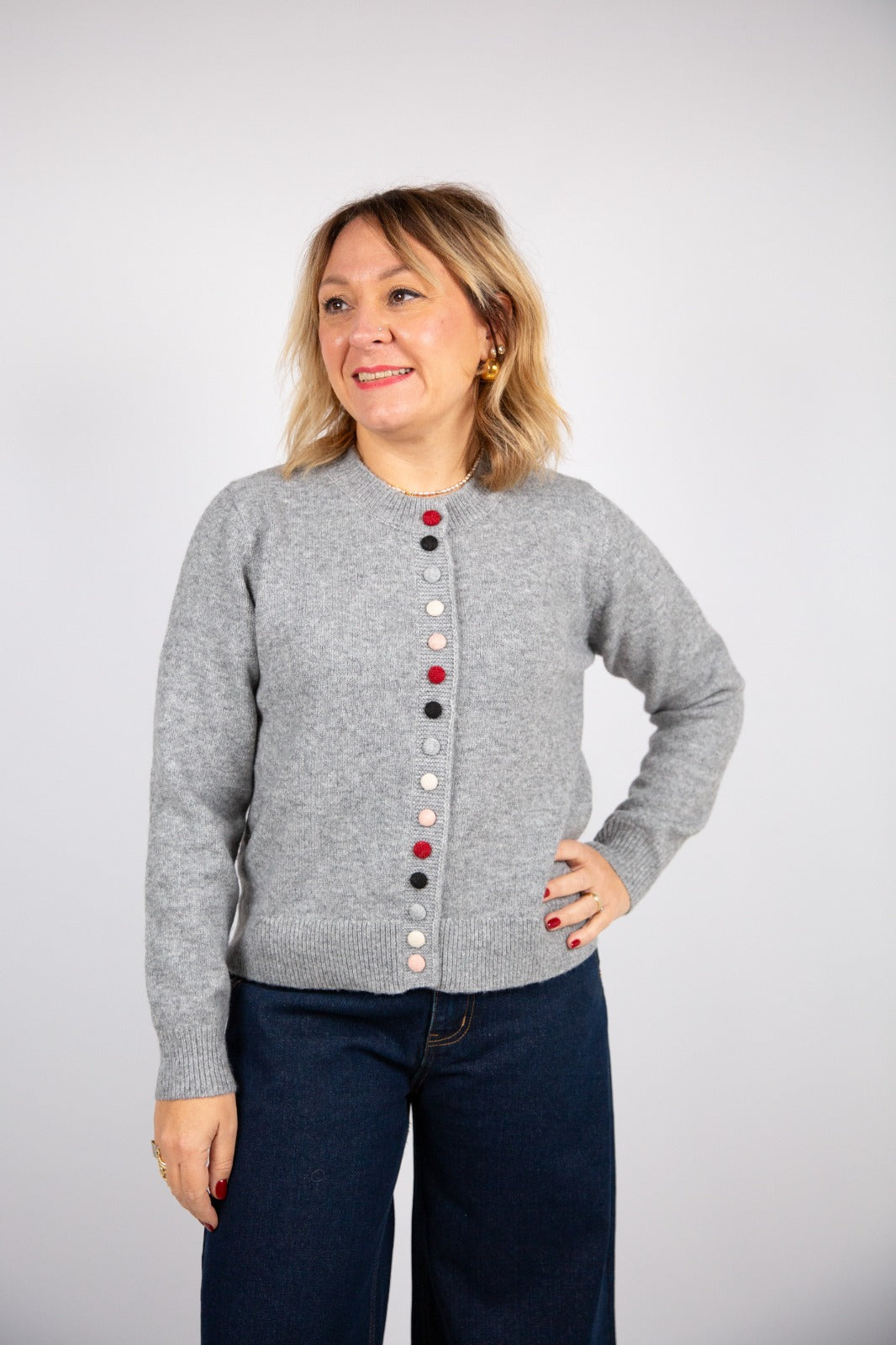 Compania fantastica cardigan bottoni multicolore