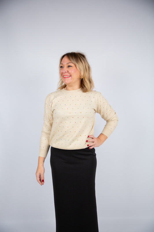 Compania fantastica Maglia con strass multicolore