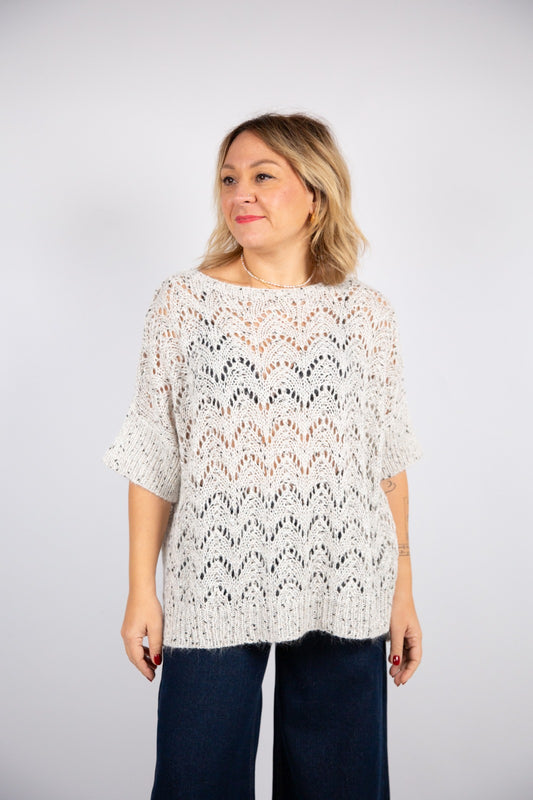 Bighet Maglia traforata maniche a tre quarti