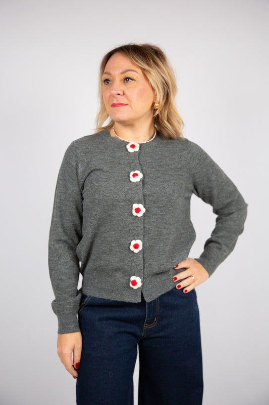 Compania fantastica cardigan bottoni a fiore