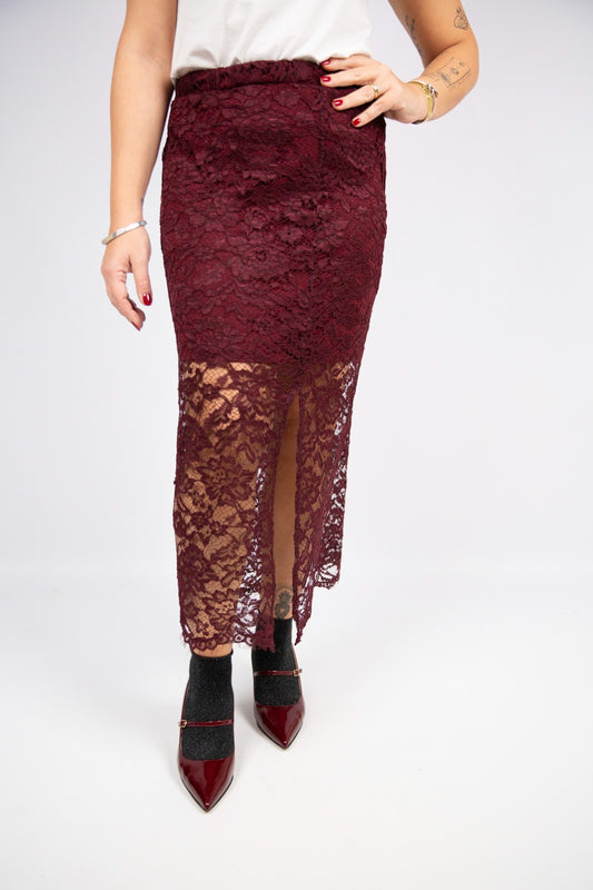 Motel diffusione moda gonna pizzo con spacco