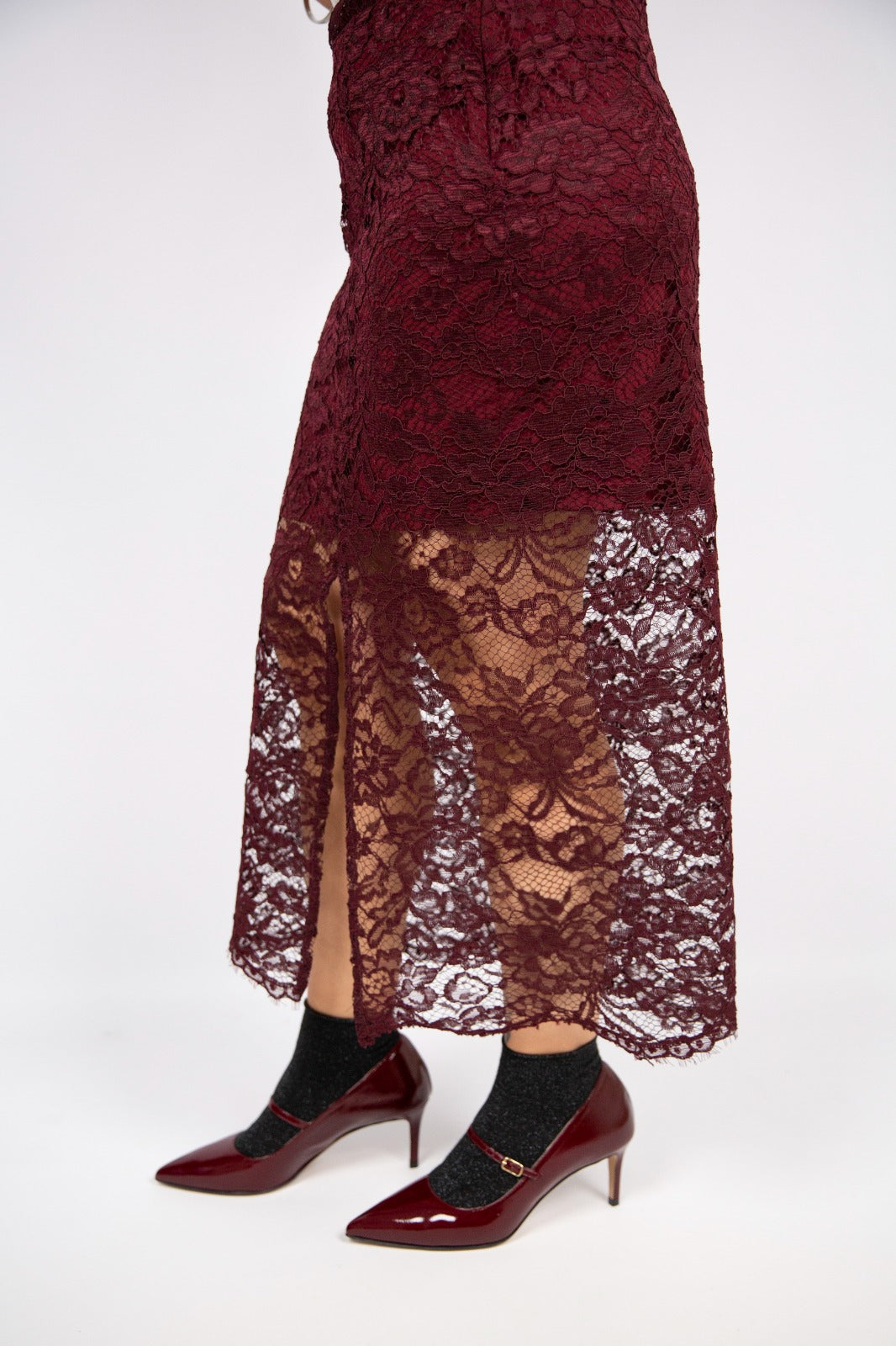 Motel diffusione moda gonna pizzo con spacco