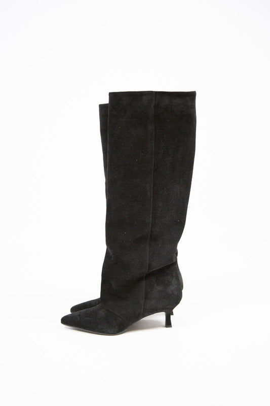 Lea gu stivale nero in camoscio