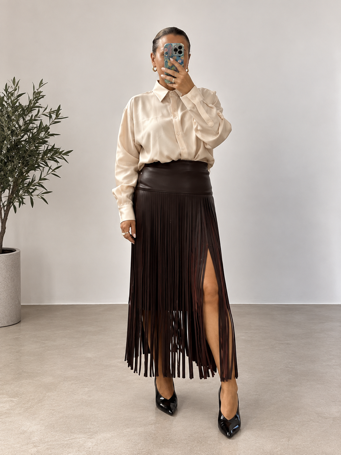 Motel diffusione moda camicia doppia lunghezza in misto lana