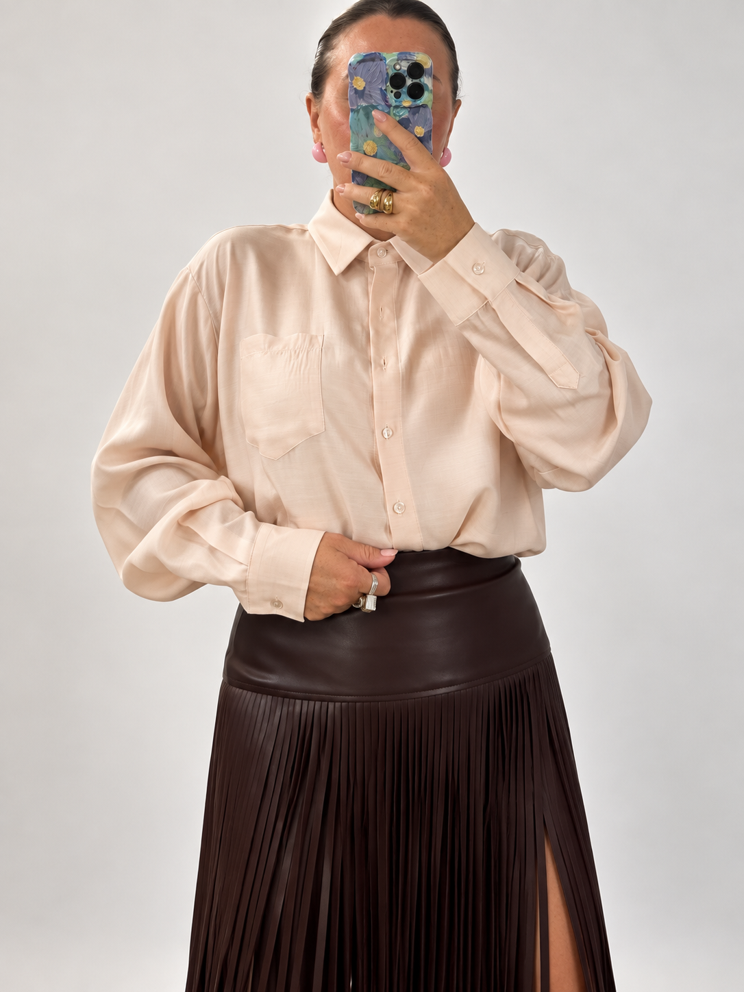 Motel diffusione moda camicia doppia lunghezza in misto lana