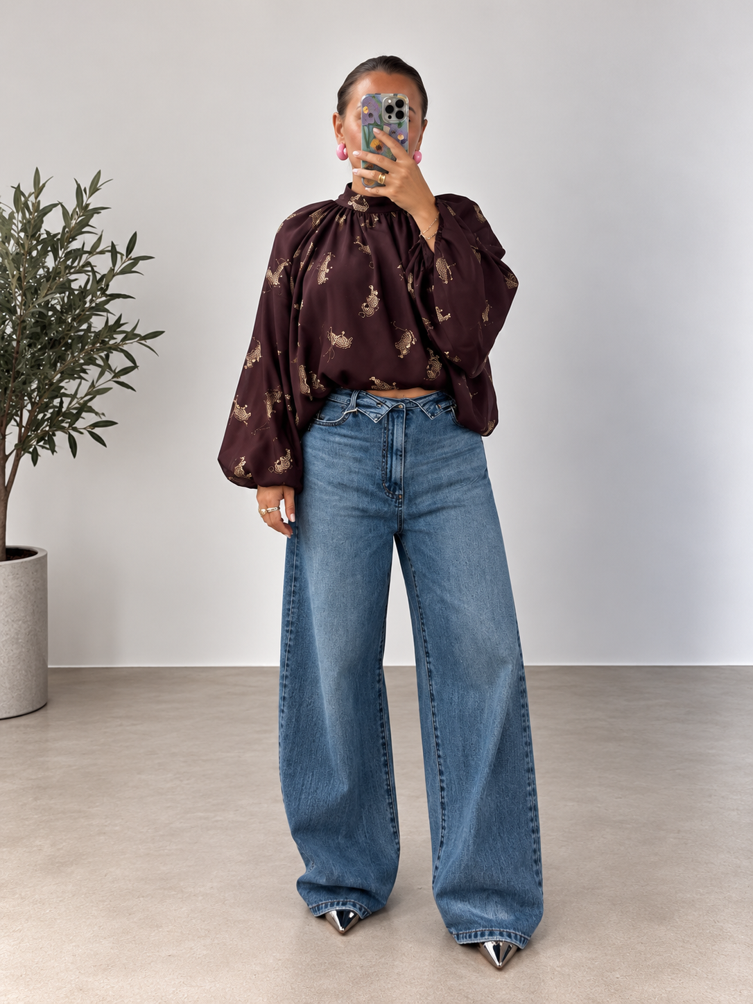 Motel diffusione moda jeans con allacciatura risvoltata