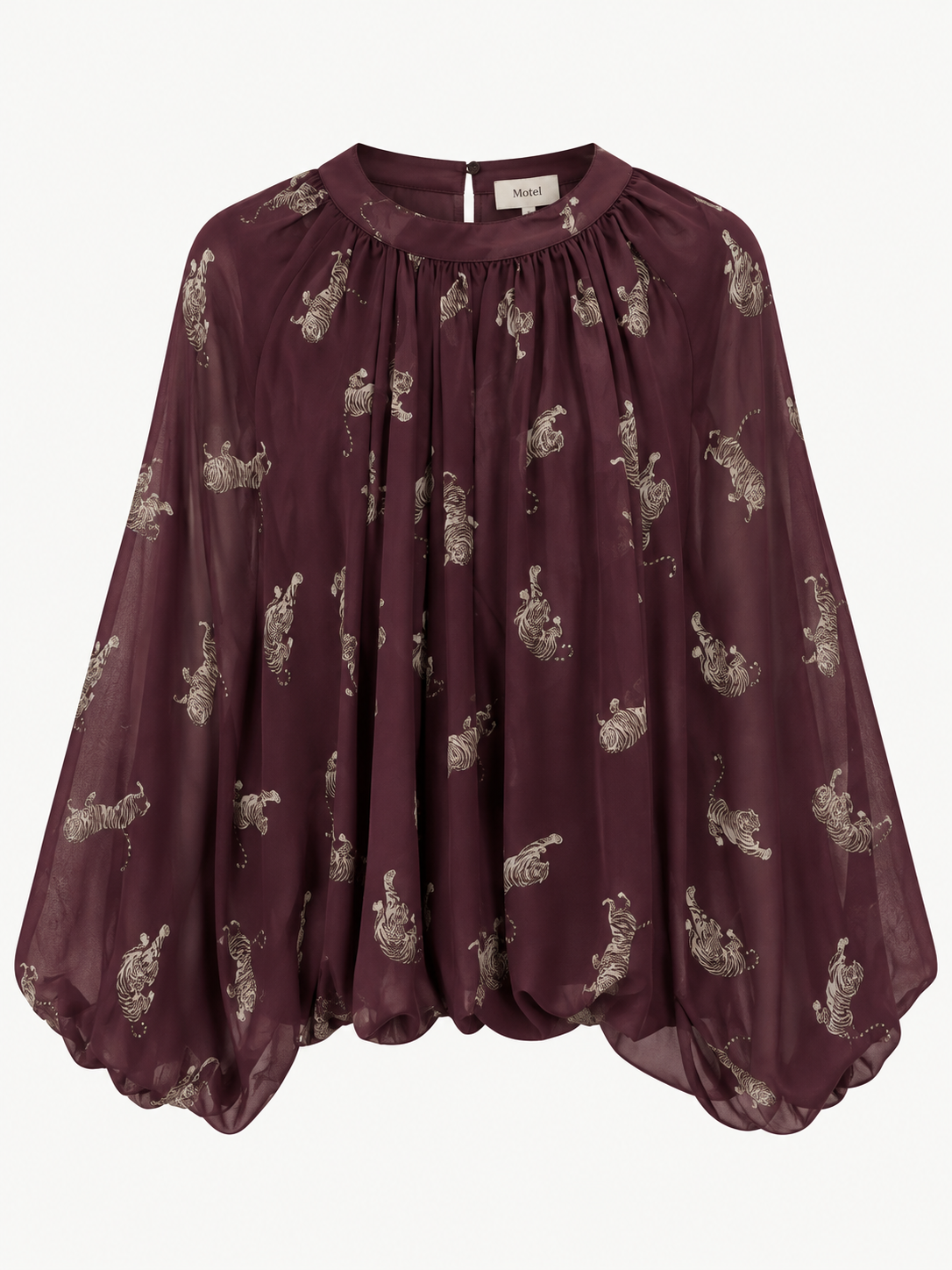 Tensione in Blusa Stampa tigri con fiocco sul collo dietro