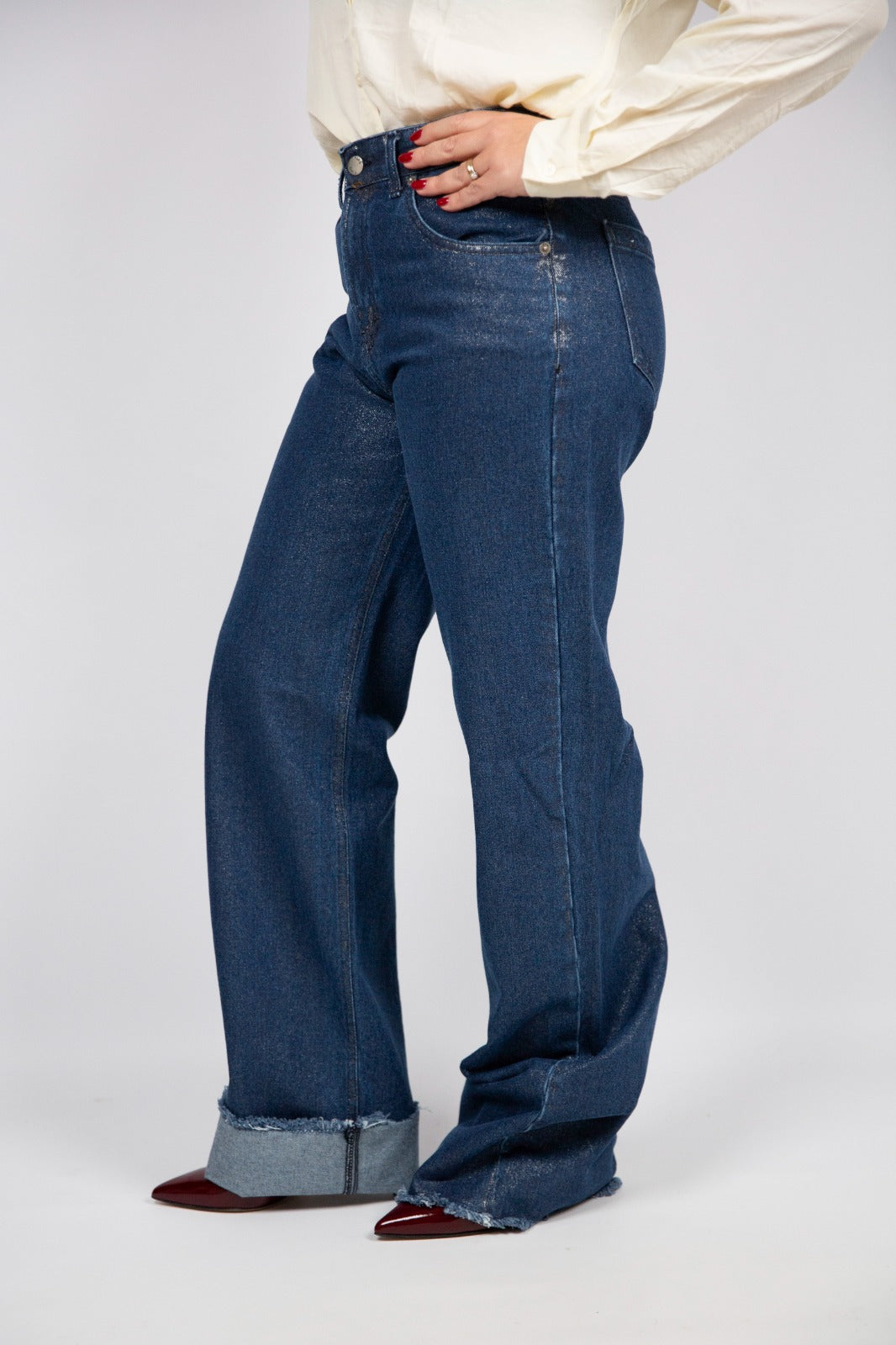 King Kong jeans blu effetto spalmato