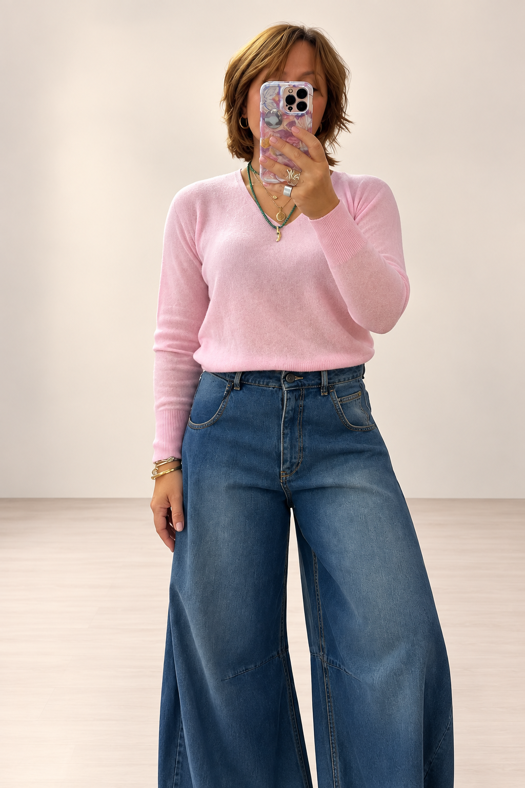 Tensione in Maglia in lana rosa