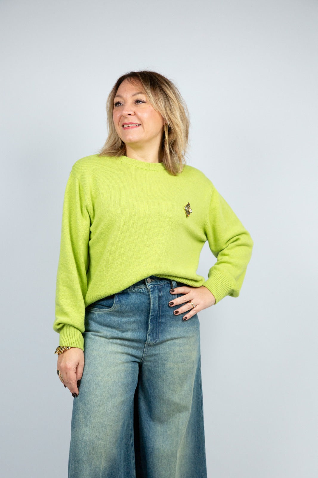 Motel Maglia misto cashmere con spilla