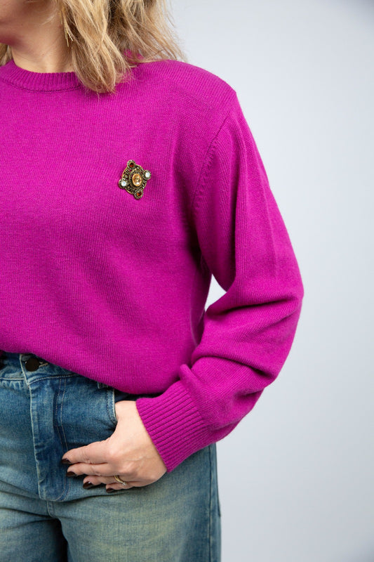 Motel Malgia misto cashmere con spilla