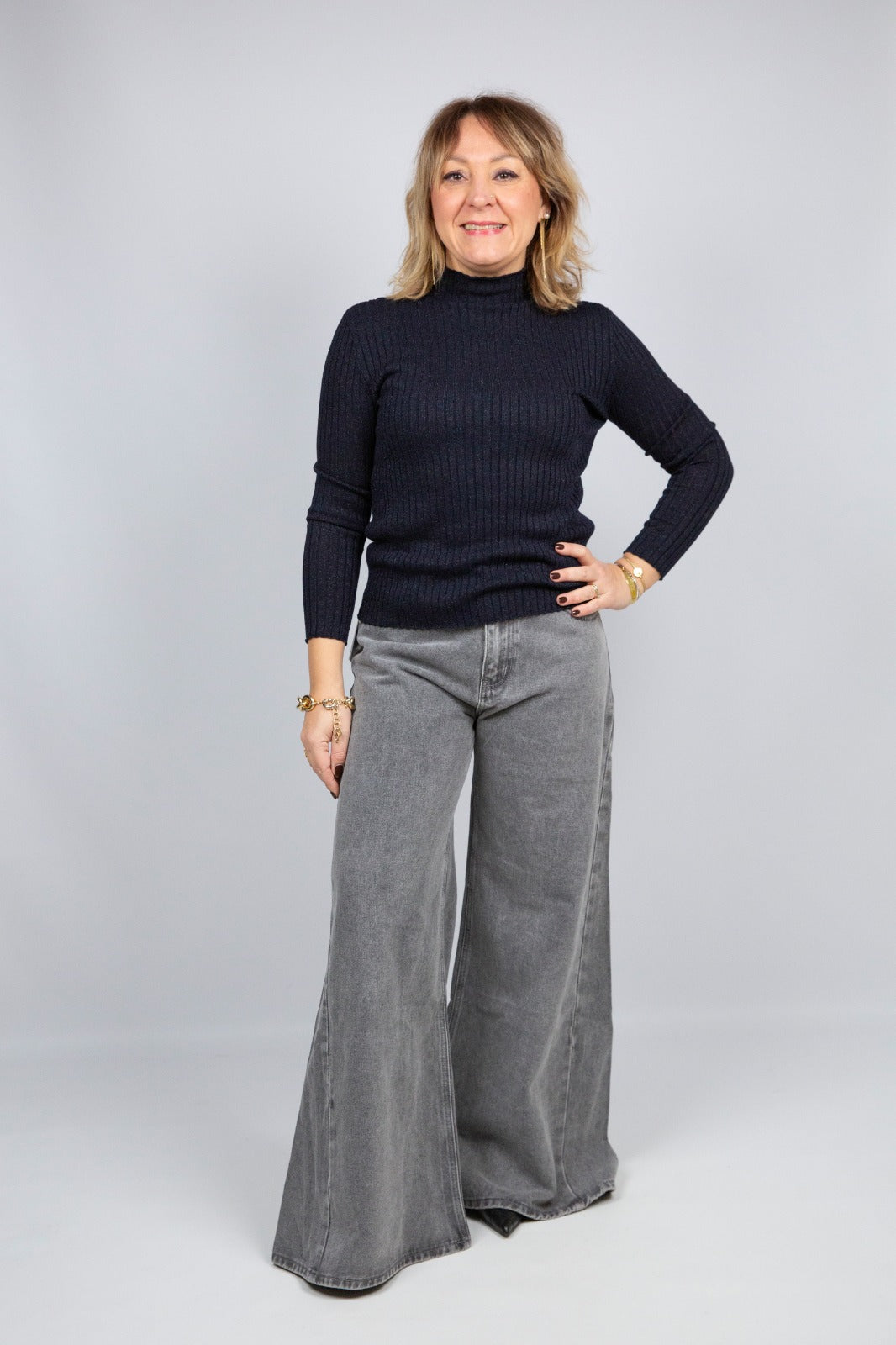 Wild pony lupetto lurex a coste