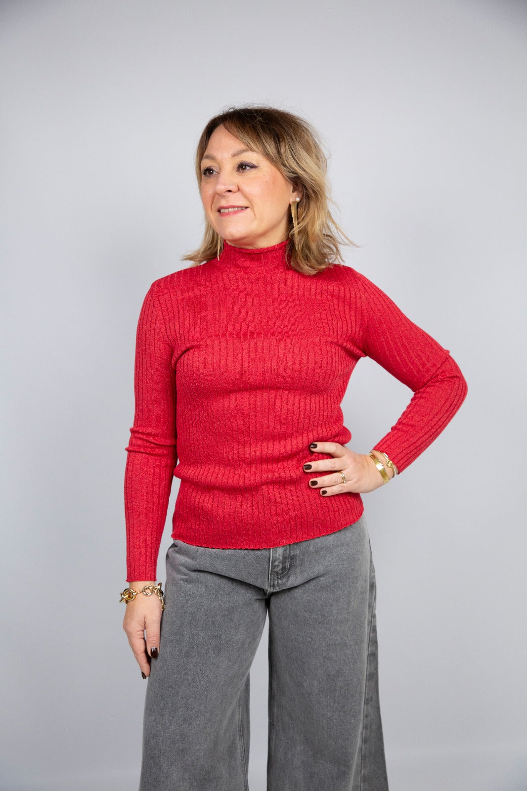 Wild pony lupetto lurex a coste