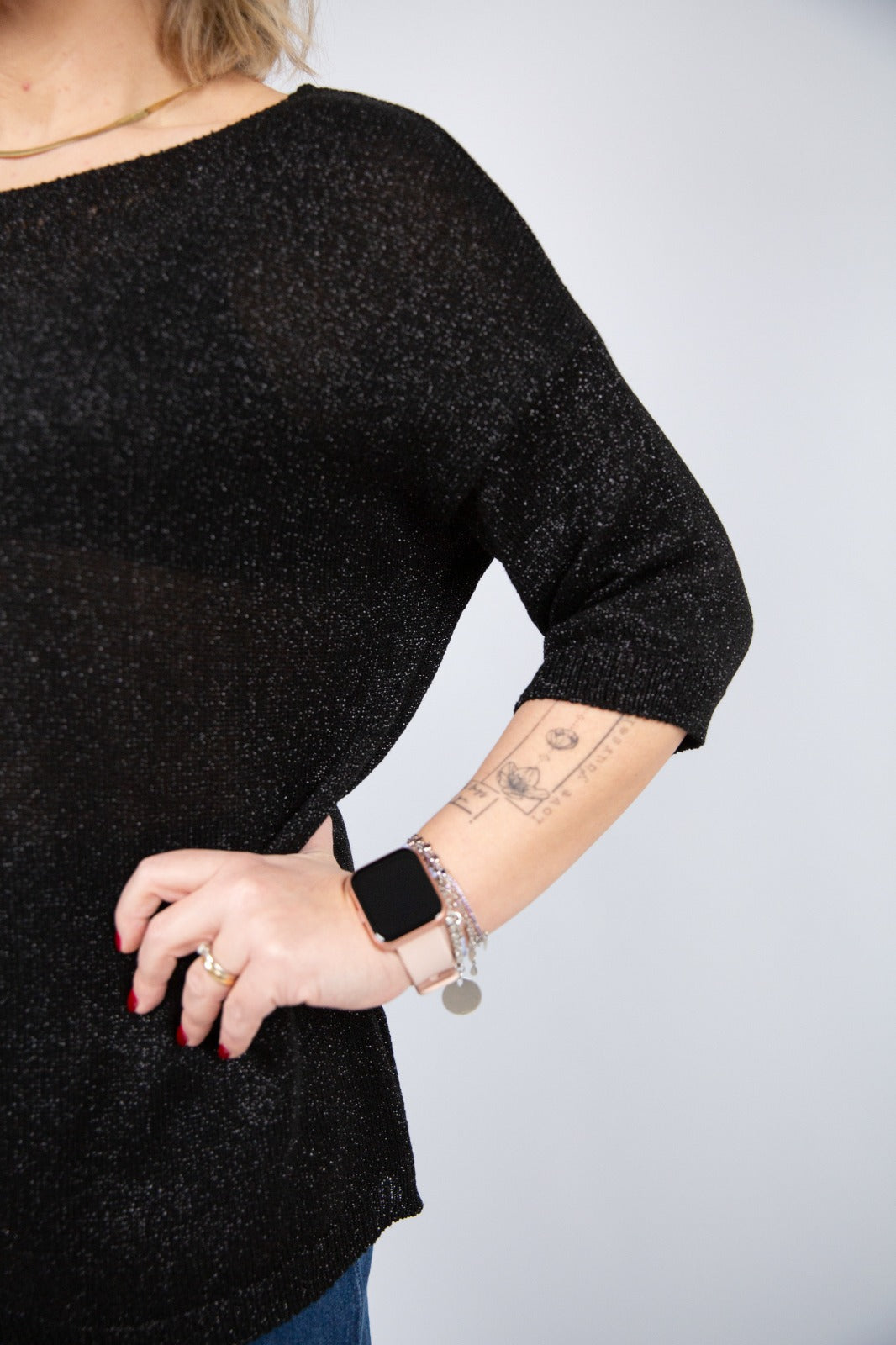 Spazio sand Maglia girocollo lurex