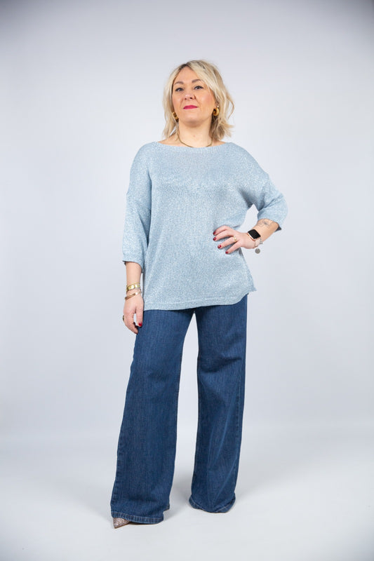 Spazio sand Maglia girocollo lurex