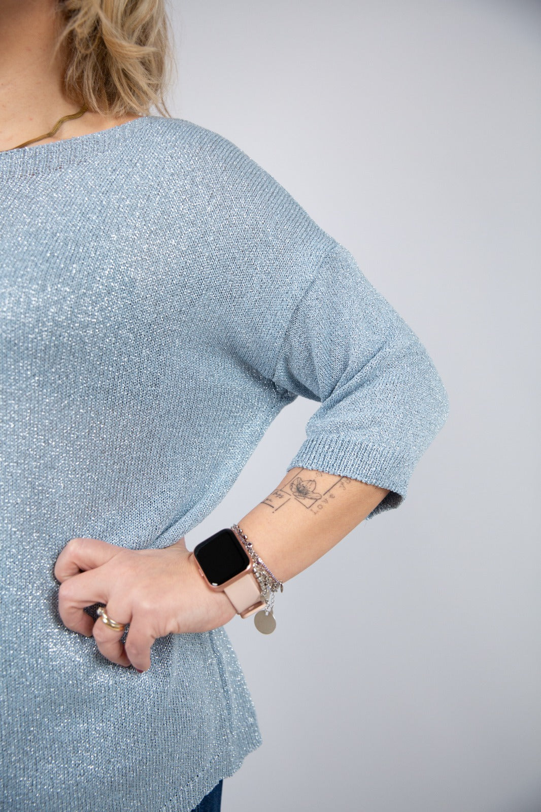 Spazio sand Maglia girocollo lurex